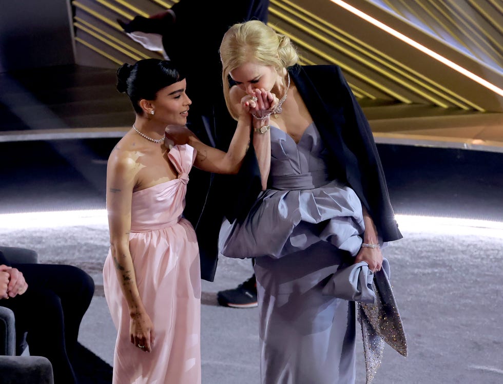 zoë kravitz and nicole kidman later in the ceremony