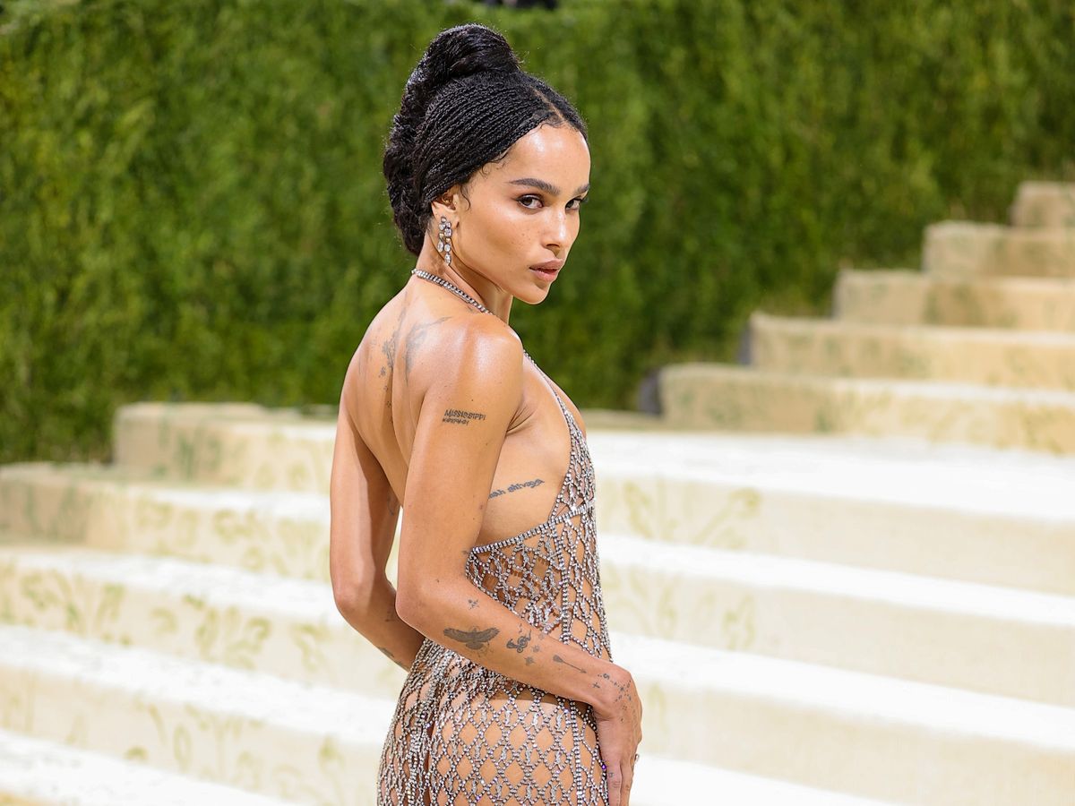 See Zoë Kravitz's Dazzling Saint Laurent Mesh Gown from the 2021