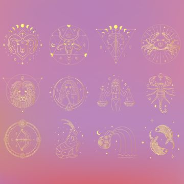 zodiac icons golden design illustrations esoteric vector elements