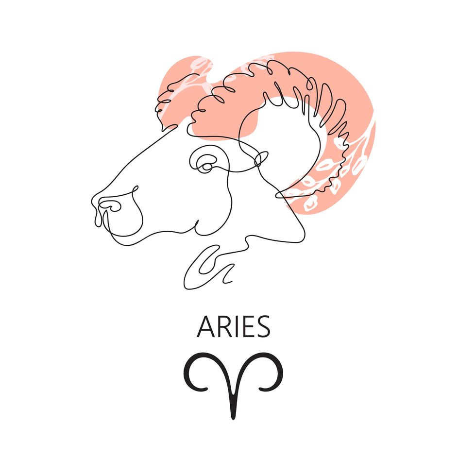 zodiac sign aries one line vector illustration in the style of minimalism continuous line