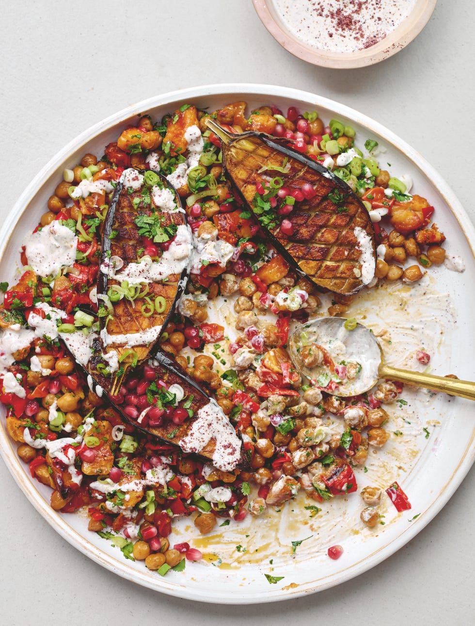 roasted aubergine traybake