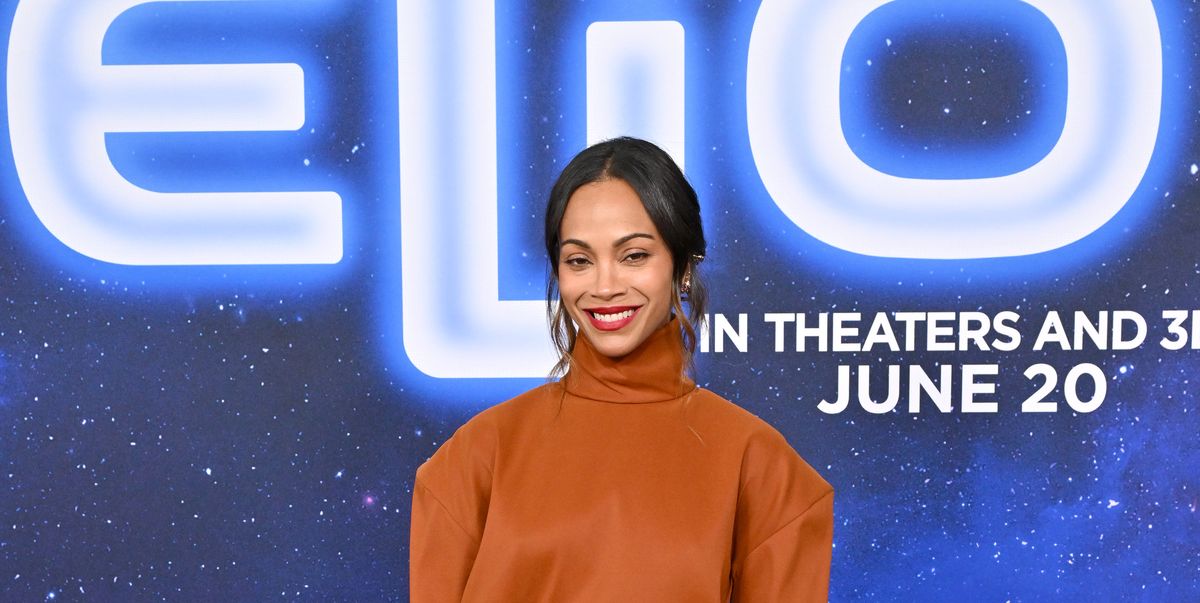 Zoe Saldaña Debuts an Unexpected Color-Block Combo for Her "Elio" Premiere