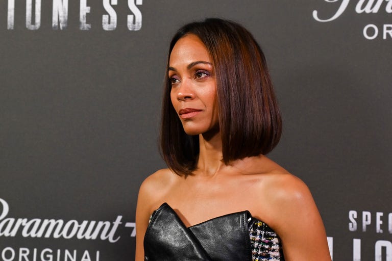 Zoe Saldana's chopped her long hair off into chic lob haircut