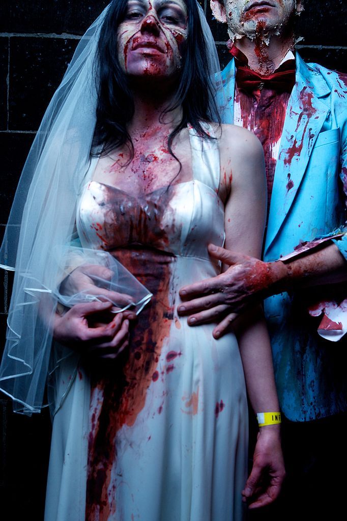 scary couples costumes zombie bride and groom costume