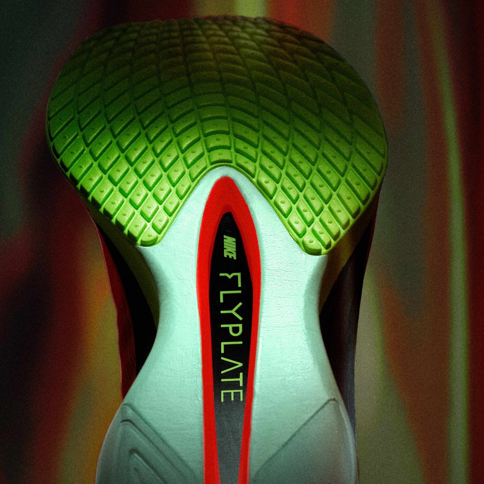 sole of a nike shoe with a unique tread pattern and branding