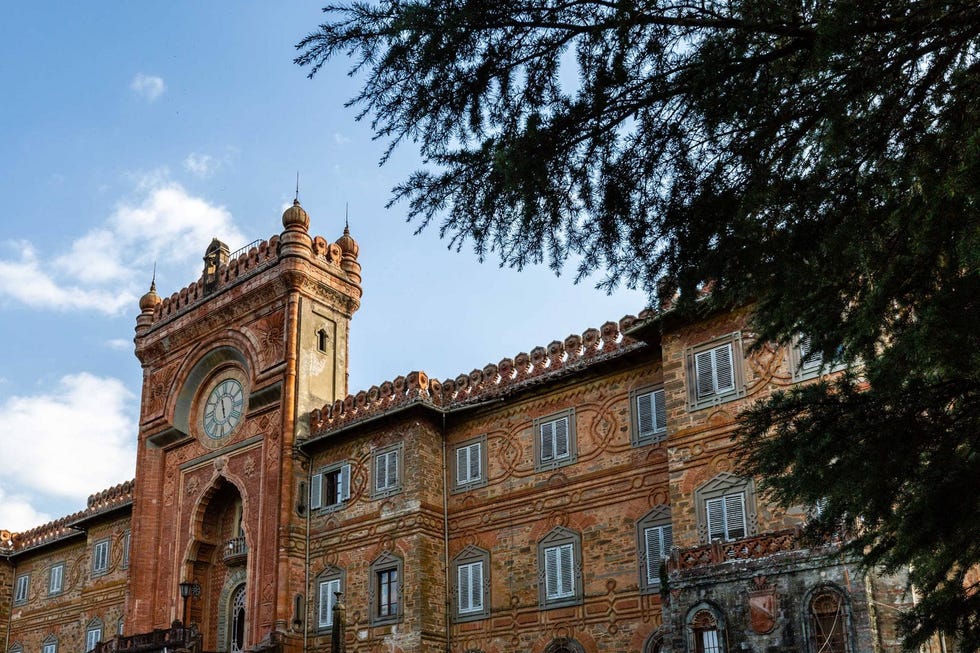 The clock tower facade of Sammezzano Castle 