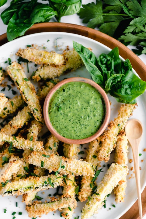 zucchini fries with green goddess dip