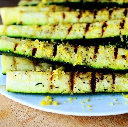 grilled zucchini with lemon zest