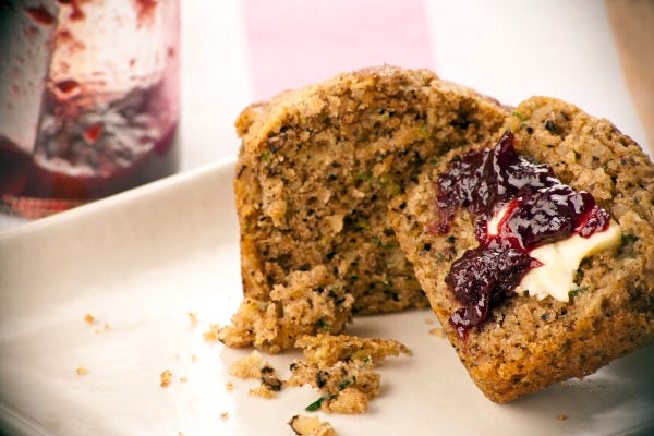 Zucchini walnut muffins