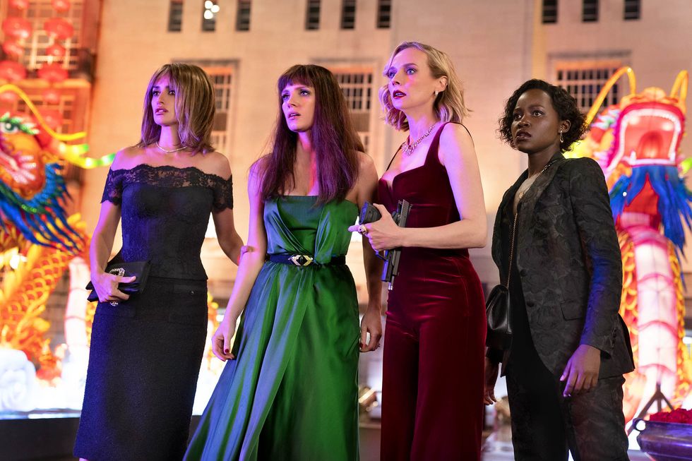 from left graciela penélope cruz, mason “mace” brown jessica chastain, marie diane kruger and khadijah lupita nyong'o in the 355, co written and directed by simon kinberg