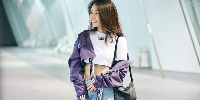 Clothing, Shoulder, Street fashion, Waist, Fashion, Joint, Pink, Shorts, Outerwear, Neck, 