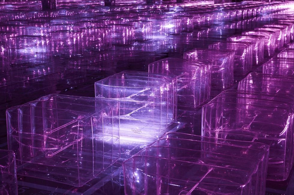 Purple, Violet, Light, Blue, Water, Architecture, Line, Design, Reflection, Technology, 