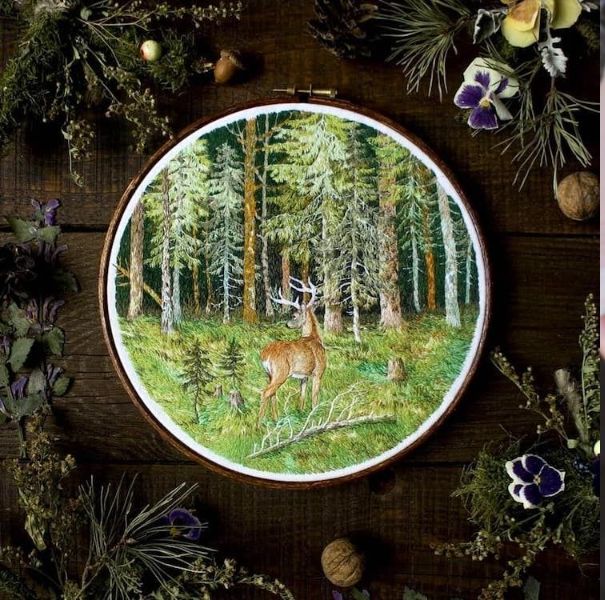 森林帶著走！立陶宛藝術家jūra gric用針線打造細膩森林系刺繡