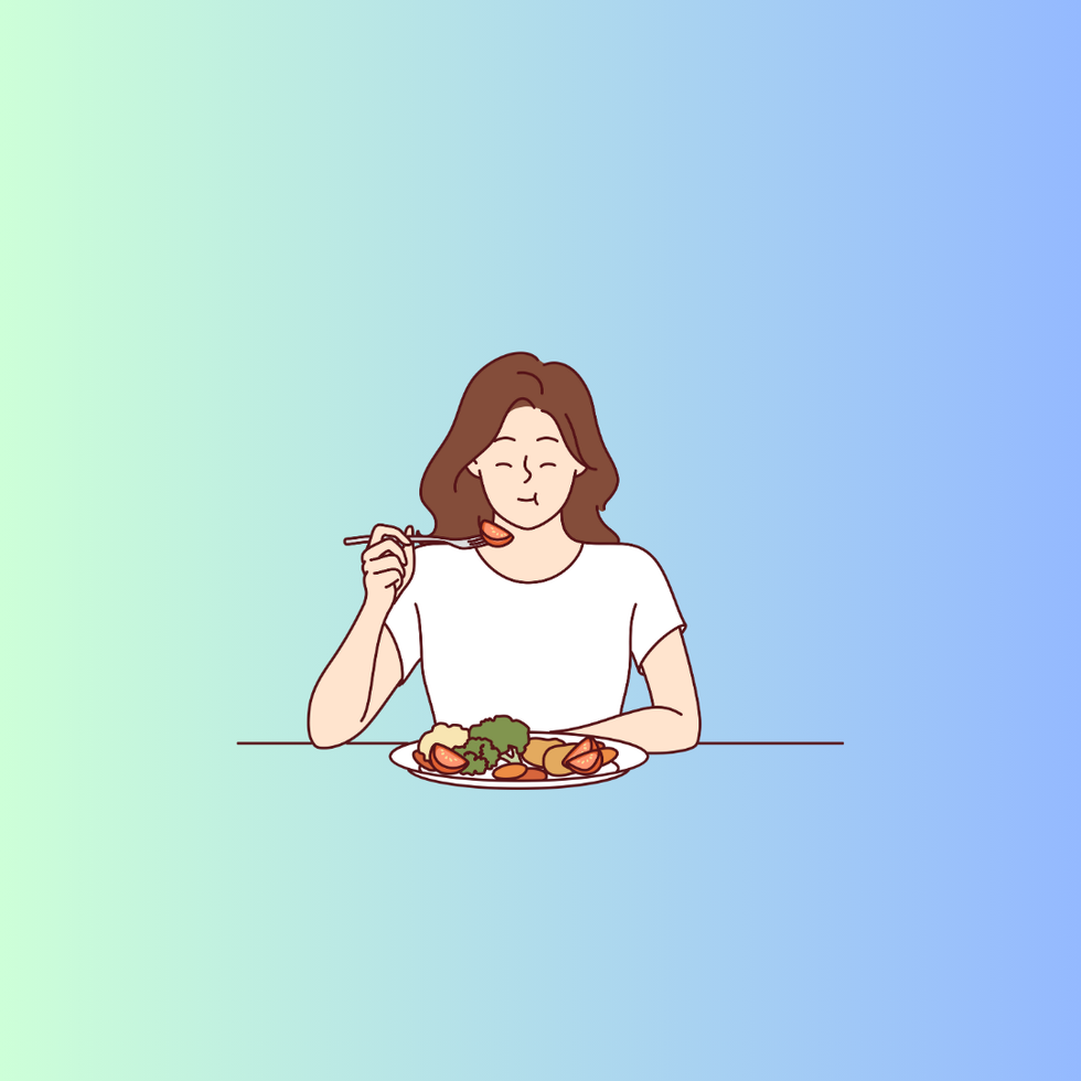 a person eating food