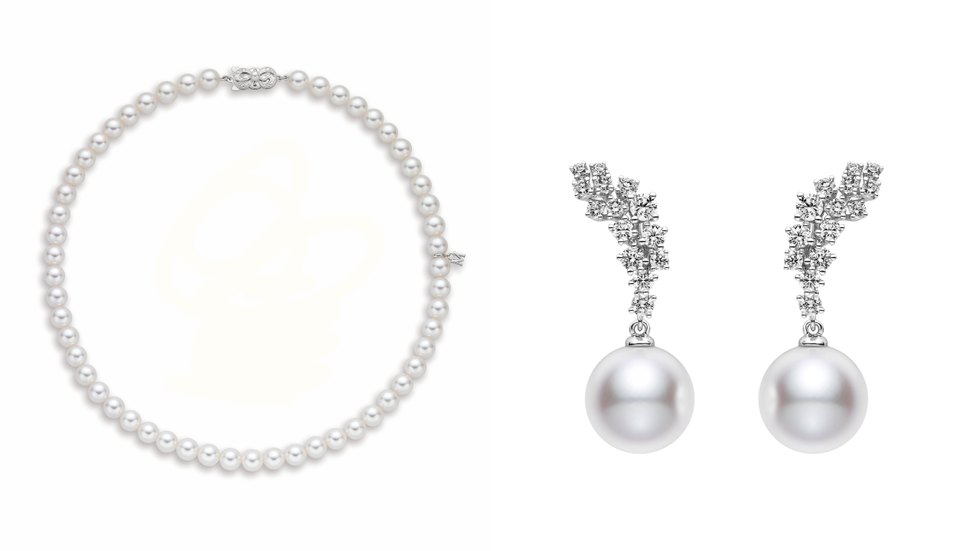 珍珠串鍊與耳環推薦：MIKIMOTO經典日本Akoya珍珠串鍊、MIKIMOTO南洋珍珠鑽石耳環