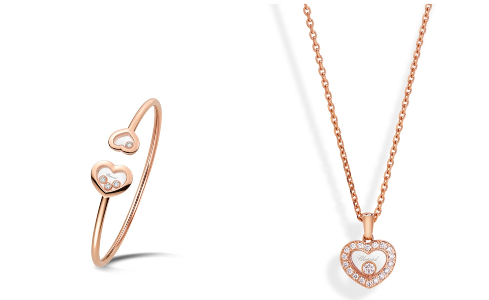 happy diamonds icon系列手環，定價  nt165,000；happy diamonds icon系列項鍊，定價  nt110,000