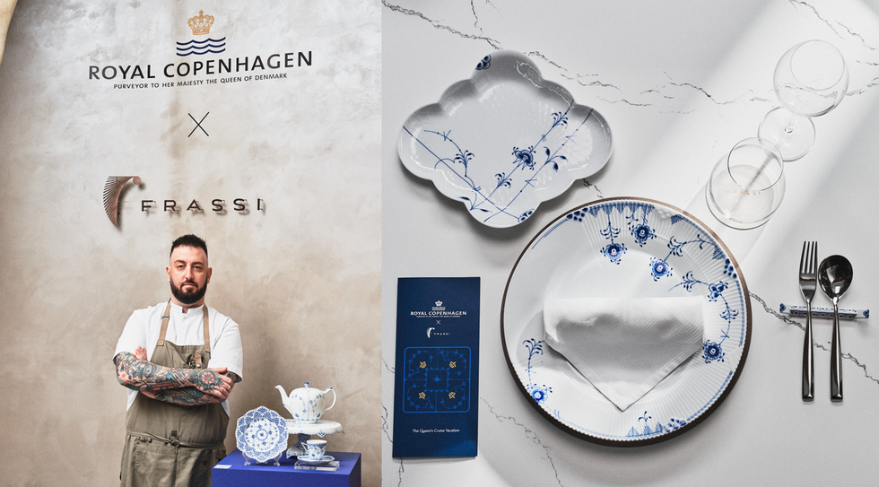 與米其林餐桌藝術有約！百年手繪名瓷丹麥「皇家哥本哈根」攜手鬼才主廚iacopo frassi，以職人之姿展演料理和手繪餐瓷工藝，打造餐桌上最奢華的藝術show！