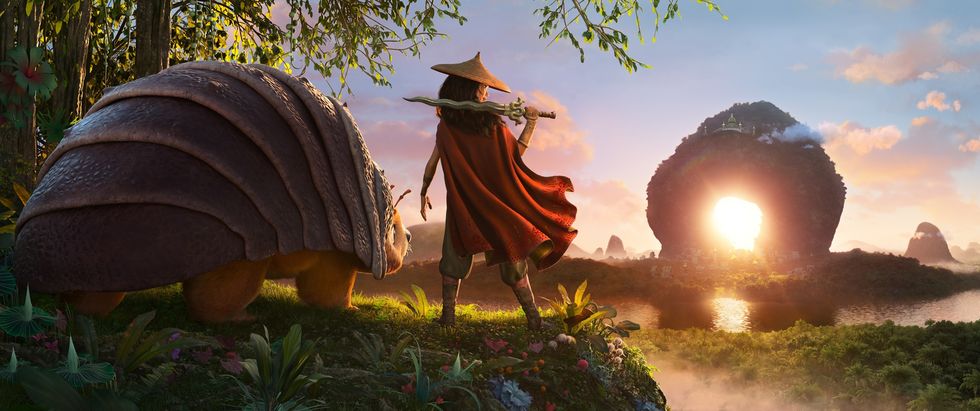 raya and the last dragon as an evil force threatens the kingdom of kumandra, it is up to warrior raya, and her trusty steed tuk tuk, to leave their heart lands home and track down the last dragon to help stop the villainous druun © 2020 disney all rights reserved