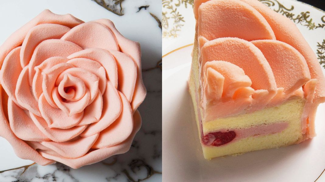 preview for 「情人節買顆藝術品般的粉紅玫瑰蛋糕吧！」粉色玫瑰外型與酸甜莓果內餡，跟閨密一起過情人節