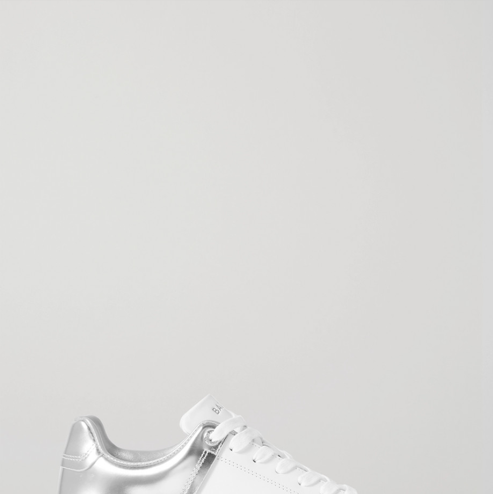 balmain白色金屬球鞋