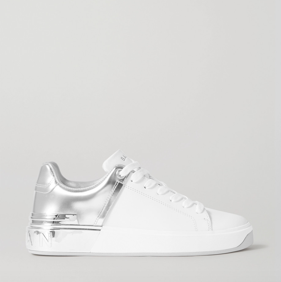 balmain白色金屬球鞋