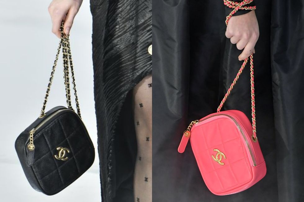 【巴黎時裝週】CHANEL 2020 秋冬大秀格紋包包推出活潑桃紅色款式。