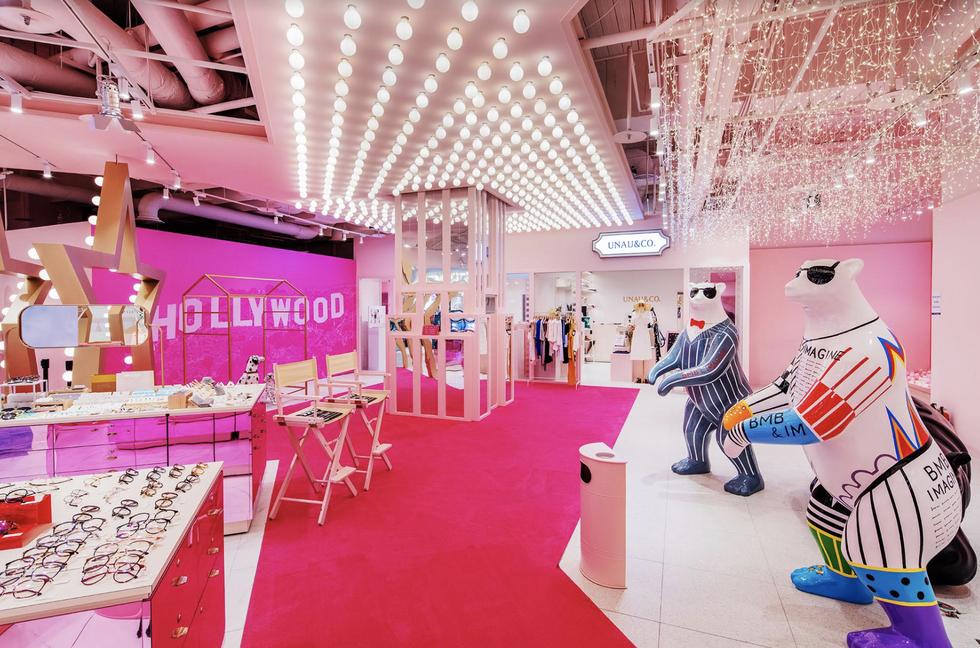 Pink, Interior design, Decoration, Design, Boutique, Room, Building, Magenta, Architecture, Event, 