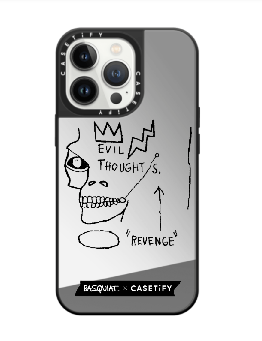 basquiat x casetify聯名系列 《evil thoughts  custom doodle》鏡面iphone 13 pro手機殼