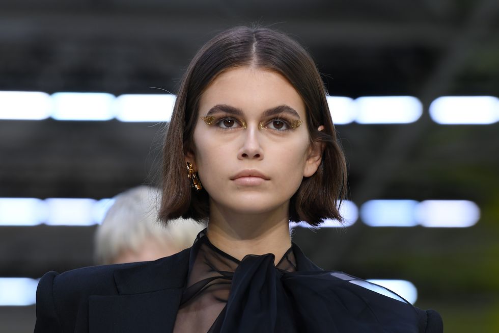 paris, france   september 29 kaia gerber walks the runway during the valentino womenswear springsummer 2020 show as part of paris fashion week on september 29, 2019 in paris, france photo by pascal le segretaingetty images