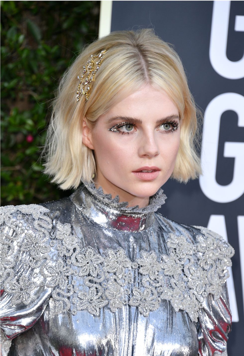 beverly hills, california   january 05 lucy boynton attends the 77th annual golden globe awards at the beverly hilton hotel on january 05, 2020 in beverly hills, california photo by george pimentelwireimage