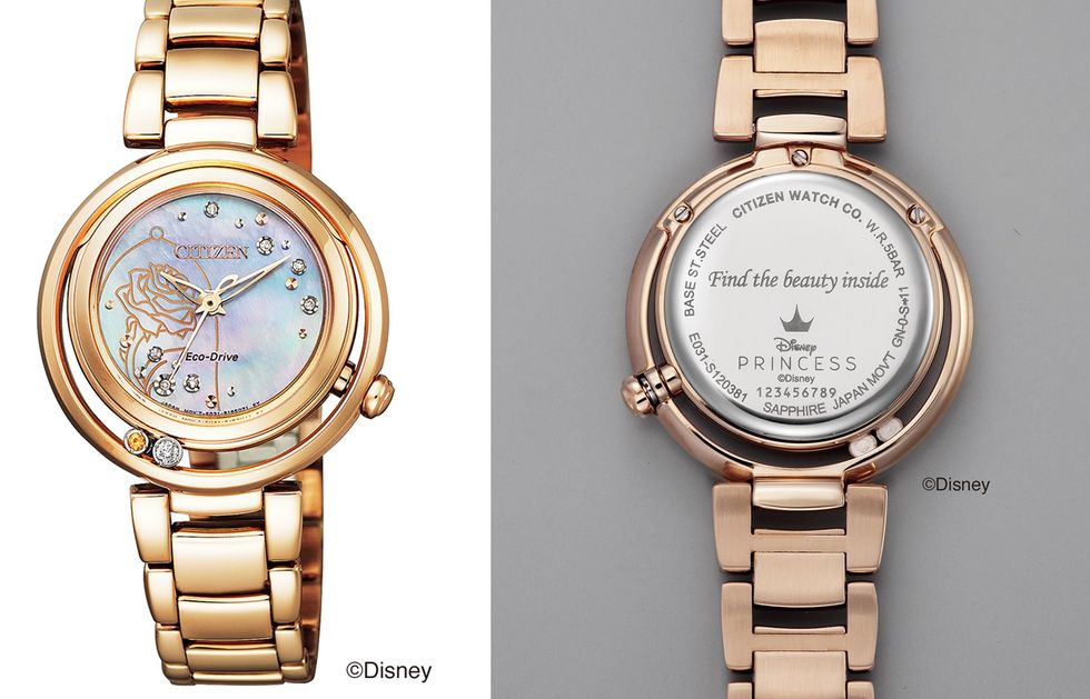 以《美女與野獸》貝兒為主題設計的腕錶em082358d／nt$29,800