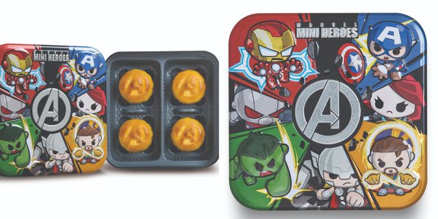 香港美心月餅限量推出「漫威超級英雄中秋禮盒！」外觀是漫威英雄A字徽章、內餡是香濃奶黃