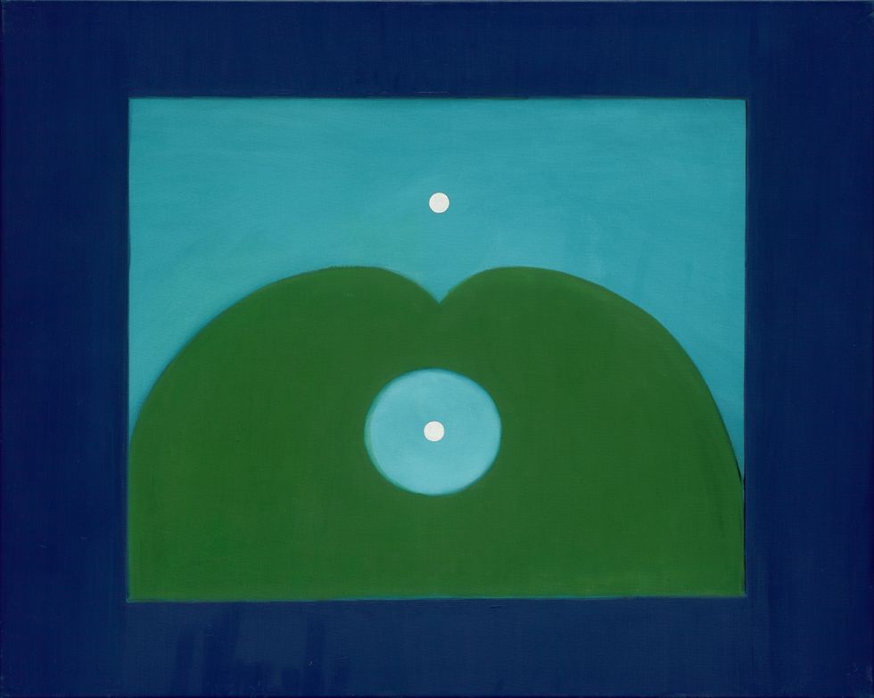 Green, Blue, Circle, Sky, Azure, Rectangle, Electric blue, Square, Illustration, 
