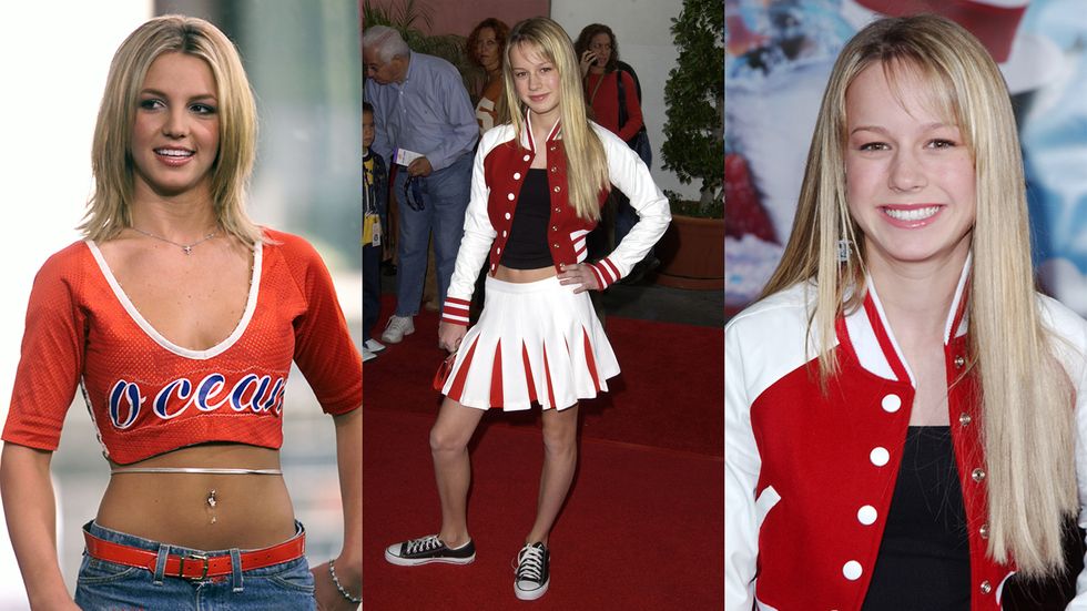 Red, Cheerleading uniform, Clothing, Blond, Cheerleading, Uniform, Fun, Model, Long hair, Brown hair, 