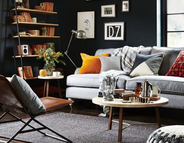How To Decorate With Dark Grey - What Color To Paint Walls With Dark Grey Leather Couch