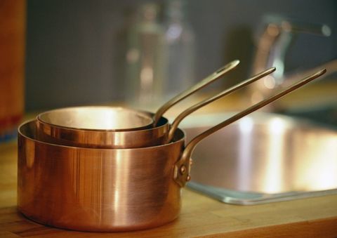 Metal, Kitchen utensil, Serveware, Cookware and bakeware, Still life photography, Saucepan, Copper, Kitchen appliance accessory, Household silver, Aluminium, 