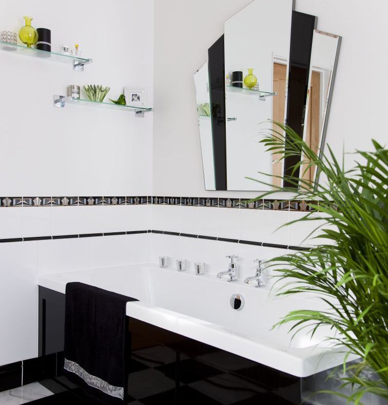Property, Plumbing fixture, Wall, Interior design, Bathtub accessory, Tap, Fixture, Bathtub, Tile, Bathroom accessory, 