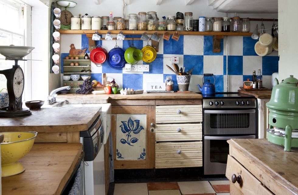 Blue, Room, Shelf, Shelving, Cabinetry, Drawer, Serveware, Kitchen, Porcelain, Dishware, 