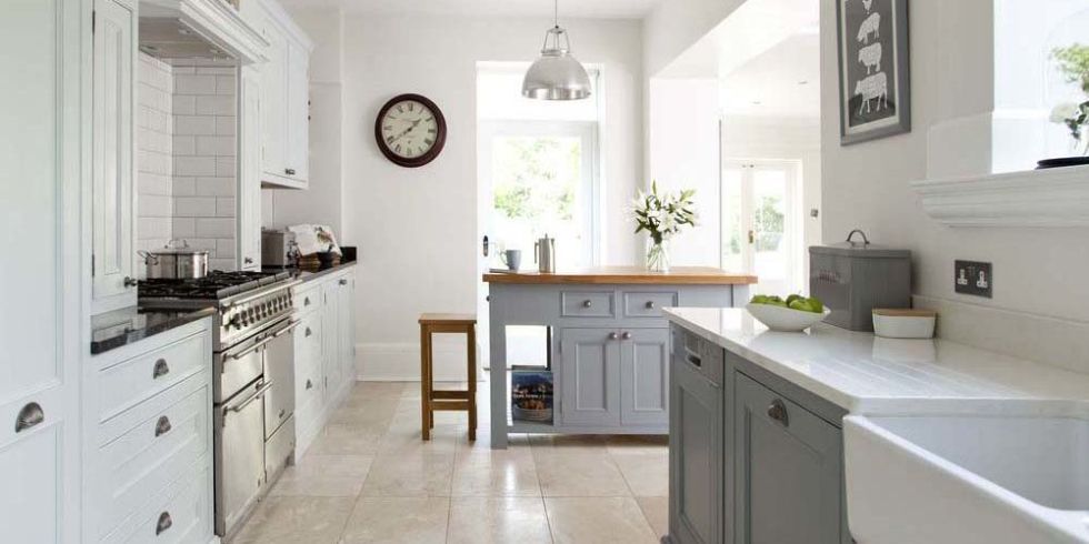 A narrow, dark space is transformed in this traditional kitchen makeover