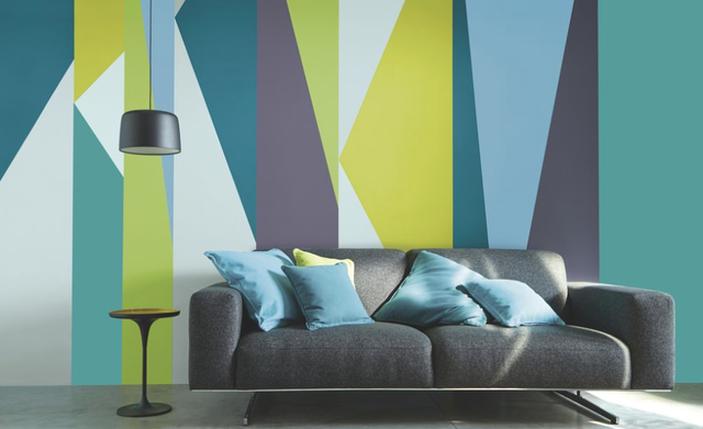 Blue-green-paint-colour-living-room