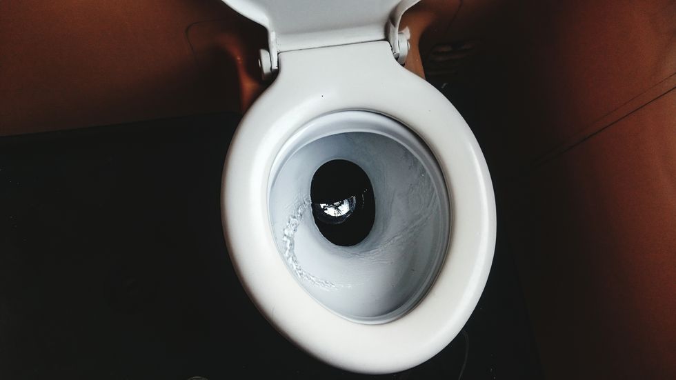 High Angle View Of White Toilet Bowl