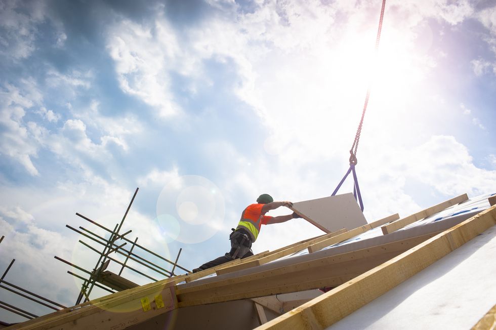 Worker on construction site