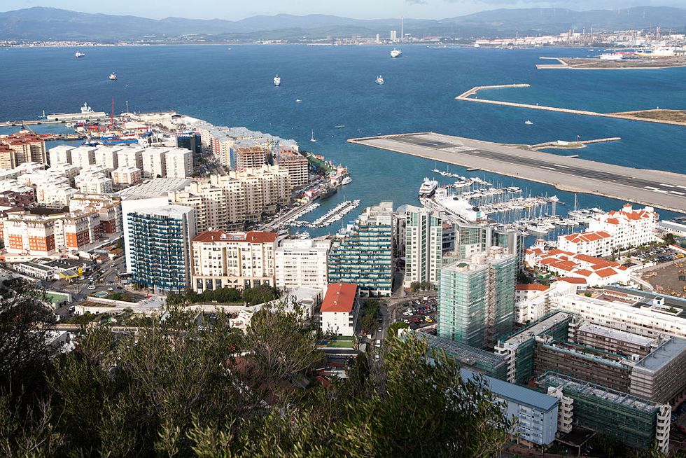 High density modern apartment block housing, Gibraltar, British overseas territory in southern Europe