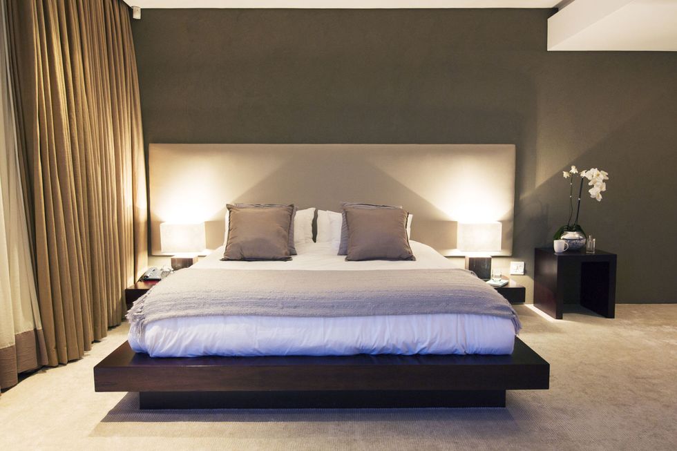 Modern bedroom with lighting