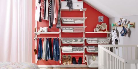 Algot wall system from Ikea perfect for storage in attic