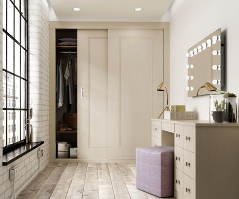 Harspden made-to-measure wardrobes in stone from Hammonds