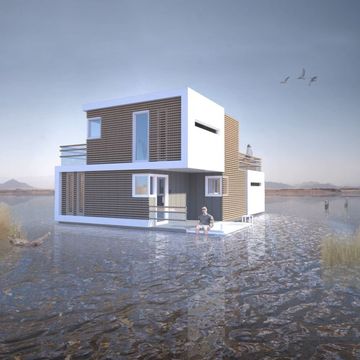 Prenuptial Housing by Studio OBA - this floating house splits in two when a couple break up