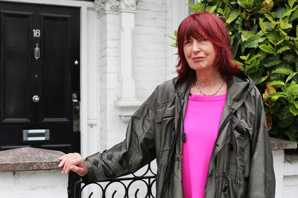 Janet Street-Porter outside her childhood home in Parsons Green