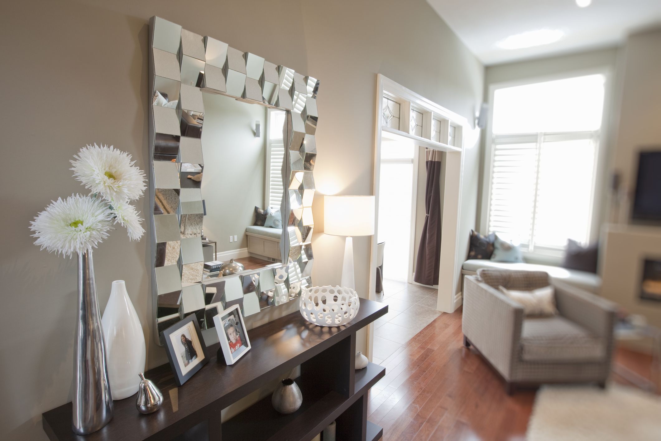 statement mirror living room