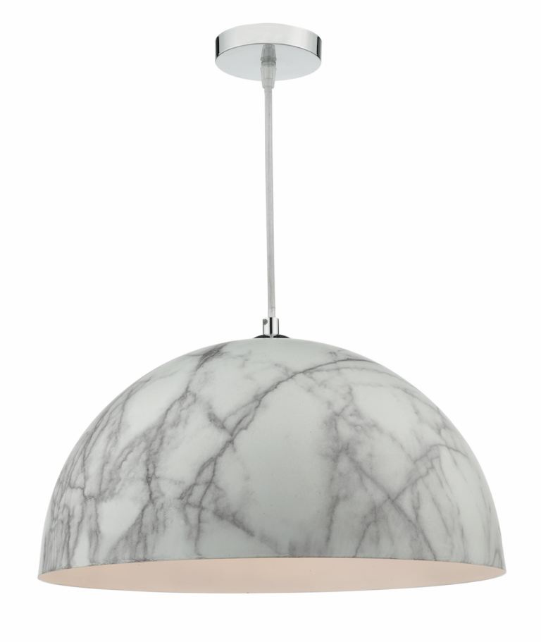 MAGNUS - larger sized pendant with a natural marble finish for a cool clean look.